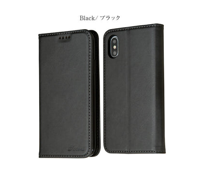 スマホケース iPhoneX XS ケース 手帳型 iPhone7 iPhone8 シンプル レザー TPU アイフォン カバー(代引不可)【メール便】