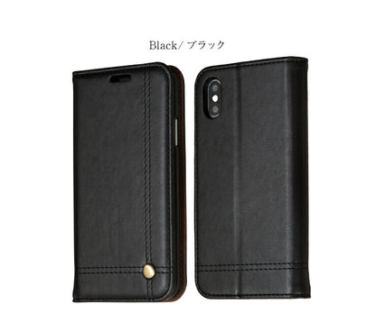 スマホケース iPhoneX XS ケース 手帳型 iPhone7 iPhone8 シンプル おしゃれ レザー アイフォン カバー(代引不可)【メール便】