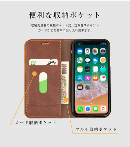 スマホケース iPhoneX XS ケース 手帳型 iPhone7 iPhone8 シンプル おしゃれ レザー アイフォン カバー(代引不可)【メール便】
