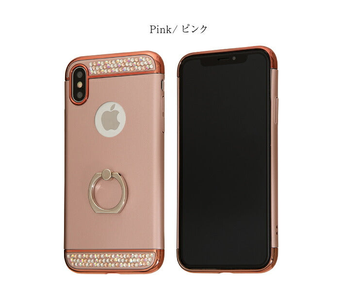 スマホケース iPhoneX XS ケース リング付 iPhone7 iPhone8 キラキラ デコ かわいい おしゃれ アイフォン カバー(代引不可)【メール便】