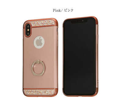 スマホケース iPhoneX XS ケース リング付 iPhone7 iPhone8 キラキラ デコ かわいい おしゃれ アイフォン カバー(代引不可)【メール便】