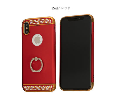 スマホケース iPhoneX XS ケース リング付 iPhone7 iPhone8 キラキラ デコ かわいい おしゃれ アイフォン カバー(代引不可)【メール便】