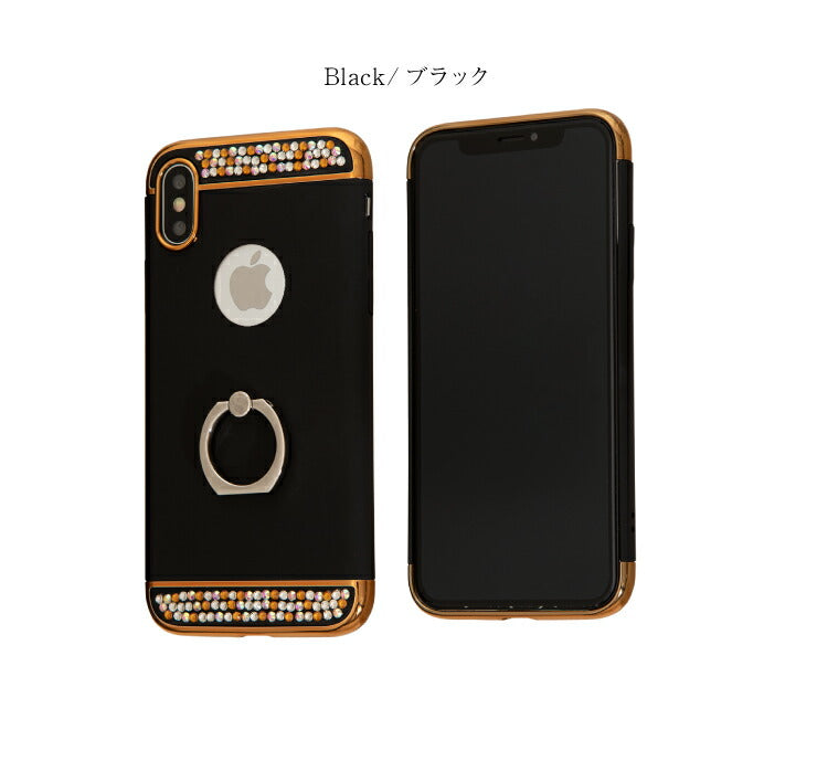 スマホケース iPhoneX XS ケース リング付 iPhone7 iPhone8 キラキラ デコ かわいい おしゃれ アイフォン カバー(代引不可)【メール便】