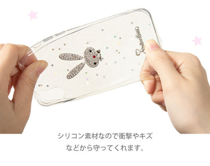 スマホケース iPhoneX XS ケース iPhone7 iPhone8 キラキラ デコ かわいい くま うさぎ アイフォン カバー シリコン(代引不可)【メール便】