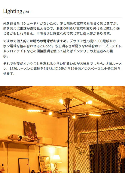 キムリック シーリングライト 照明付き ライト 6灯 キムリック スマートリモコン 対応 LED 対応 天井照明 インダストリアル(代引不可)