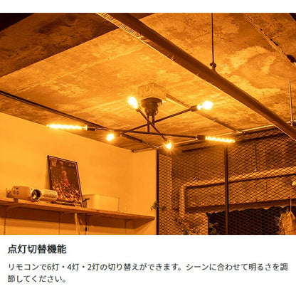 キムリック シーリングライト 照明付き ライト 6灯 キムリック スマートリモコン 対応 LED 対応 天井照明 インダストリアル(代引不可)