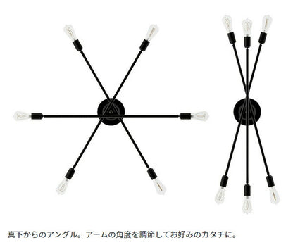 キムリック シーリングライト 照明付き ライト 6灯 キムリック スマートリモコン 対応 LED 対応 天井照明 インダストリアル(代引不可)