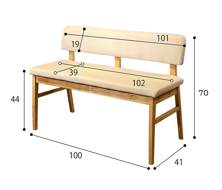 ダイニング4点セット 天然木 PVC ダイニングテーブル ダイニングチェア2脚 ダイニングベンチ ダイニングセット おしゃれ 北欧 新生活 一人暮らし 食卓(代引不可)