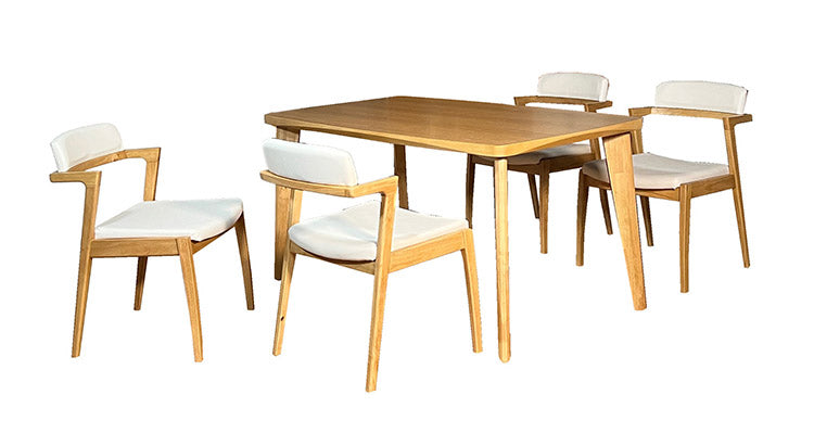 ダイニングテーブル 単品 幅165cm オーク突板 天然木 おしゃれ 北欧 長方形 四角形 新生活 一人暮らし 木製 木目調 モダン ブラウン ナチュラル 机 食卓 テーブル(代引不可)