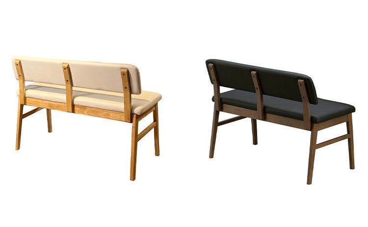 ダイニングベンチ 単品 幅100cm 木製 天然木 ラバーウッド PVC おしゃれ 北欧 ベンチ 長椅子 モダン 木目調 シンプル 背もたれ 新生活 一人暮らし(代引不可)