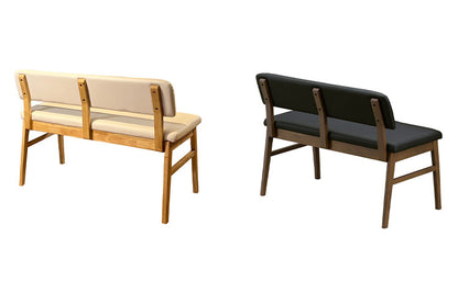 ダイニングベンチ 単品 幅100cm 木製 天然木 ラバーウッド PVC おしゃれ 北欧 ベンチ 長椅子 モダン 木目調 シンプル 背もたれ 新生活 一人暮らし(代引不可)