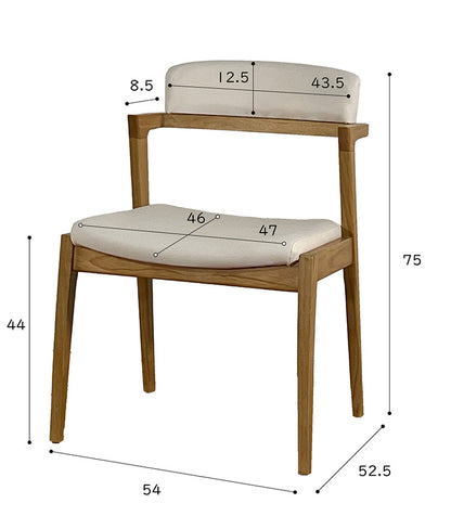 ダイニングチェア 2脚セット ラバーウッド 天然木 PVC おしゃれ 北欧 シンプル 新生活 一人暮らし モダン 1人掛け 肘無し ブラウン ナチュラル 木製 木目調(代引不可)