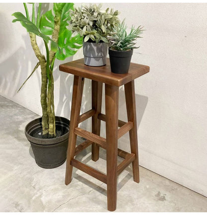 スツール ハイタイプ チェア 椅子 いす イス オーク天然木 ウォールナット天然木 カウンタースツール カウンターチェア プランター台 ガーデン ラウンド スクエア(代引不可)