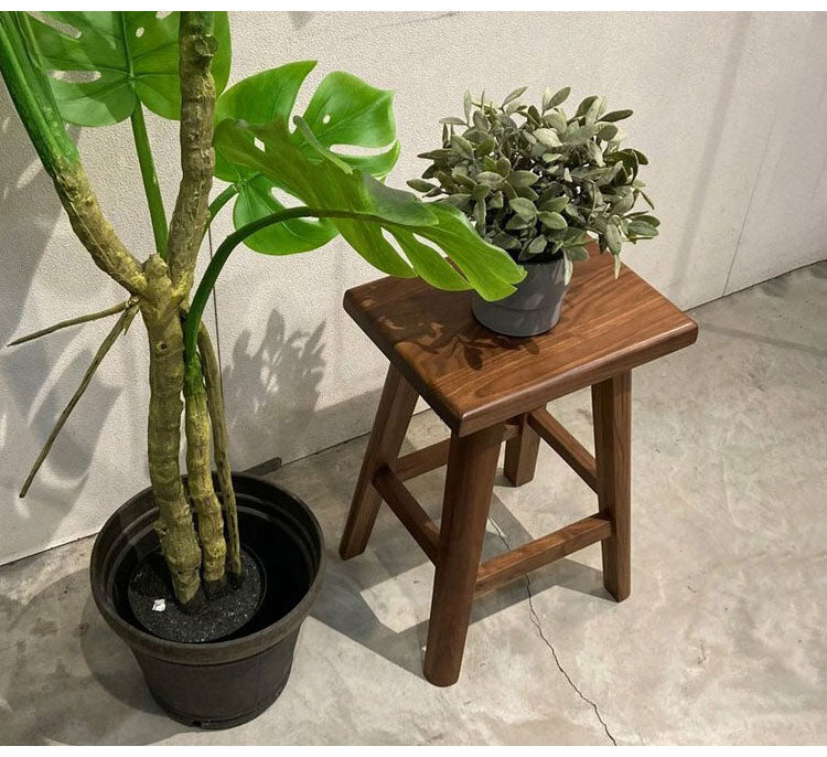 スツール チェア 椅子 いす イス オーク天然木 ウォールナット天然木 プランター台 ガーデン ラウンド スクエア ナチュラル ブラウン 木目 木製(代引不可)