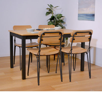 ダイニングチェア 背もたれ付き 木製 2脚組 座面高43cm アイアン 天然木 ナチュラル ブラウン リビング ダイニング おしゃれ 椅子(代引不可)