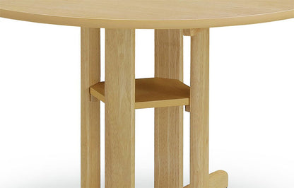 丸テーブル 110cm ダイニングテーブル 円形 カフェテーブル 北欧 天然木 オーク 円卓 センター脚 棚付き リビング ダイニング ワンルーム おしゃれ(代引不可)