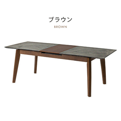 ダイニングテーブル 単品 伸縮 幅135~幅165 大理石調 モダン 4人掛け 6人掛け 伸縮テーブル 伸長式 ダイニング 耐水 耐熱 白 傷がつきにくい ラグジュアリー(代引不可)