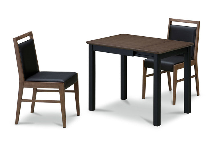 伸長式ダイニングテーブル ダイニングチェア2脚セット 伸縮式 四角形 ダイニングセット おしゃれ 北欧 シンプル ブラウン ナチュラル ブラック 新生活 一人暮らし(代引不可)