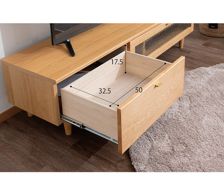 テレビボード 幅150cm 天然木 木製 テレビ台 ガラス扉 引き出し付き リビング DVD収納 レコーダー AV機器収納 TV台 TVボード 一人暮らし 新生活 おしゃれ かわいい(代引不可)