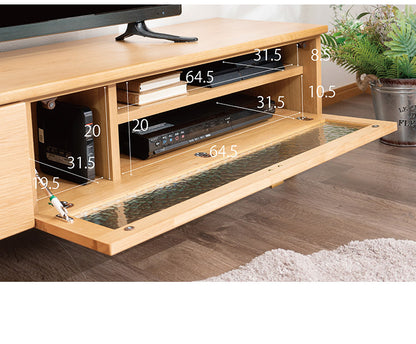 テレビボード 幅180cm 天然木 木製 テレビ台 ガラス扉 引き出し付き リビング DVD収納 レコーダー AV機器収納 TV台 TVボード 一人暮らし 新生活 おしゃれ かわいい(代引不可)