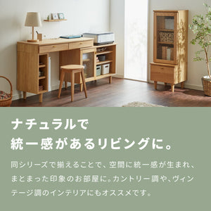 キャビネット 幅40cm サイドボード 天然木 ガラス扉 リビングボード 収納家具 本棚 サイドチェスト オーク ウォールナット 木製 リビング ダイニング(代引不可)