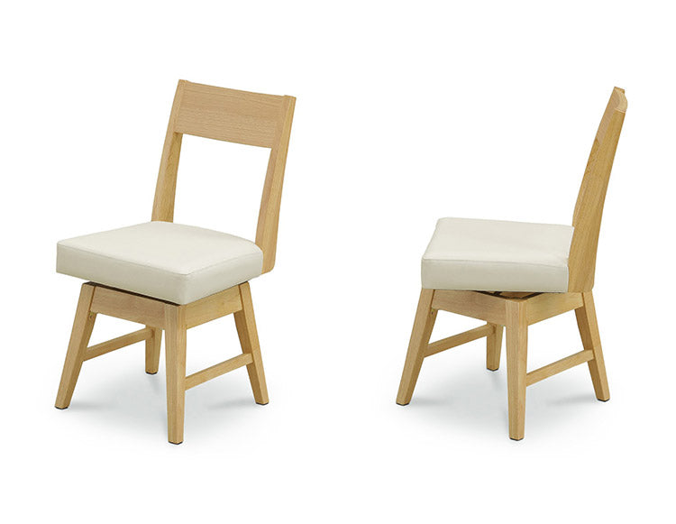 ダイニングチェア2脚セット 回転式 天然木 木製 おしゃれ 北欧 モダン シンプル 背もたれ 肘無し 木目調 新生活 一人暮らし イス 椅子 いす(代引不可)