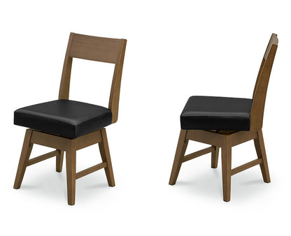 ダイニングチェア2脚セット 回転式 天然木 木製 おしゃれ 北欧 モダン シンプル 背もたれ 肘無し 木目調 新生活 一人暮らし イス 椅子 いす(代引不可)