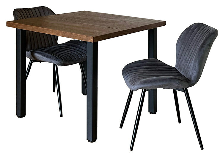 ダイニングテーブル 幅80cm テーブル 正方形 天然木 アイアン脚 おしゃれ 木目 リビング ダイニング 食卓 机 4本脚 2人用 2人掛け リビングテーブル カフェテーブル 奥行80cm 高さ70cm 単品 鉄脚(代引不可)