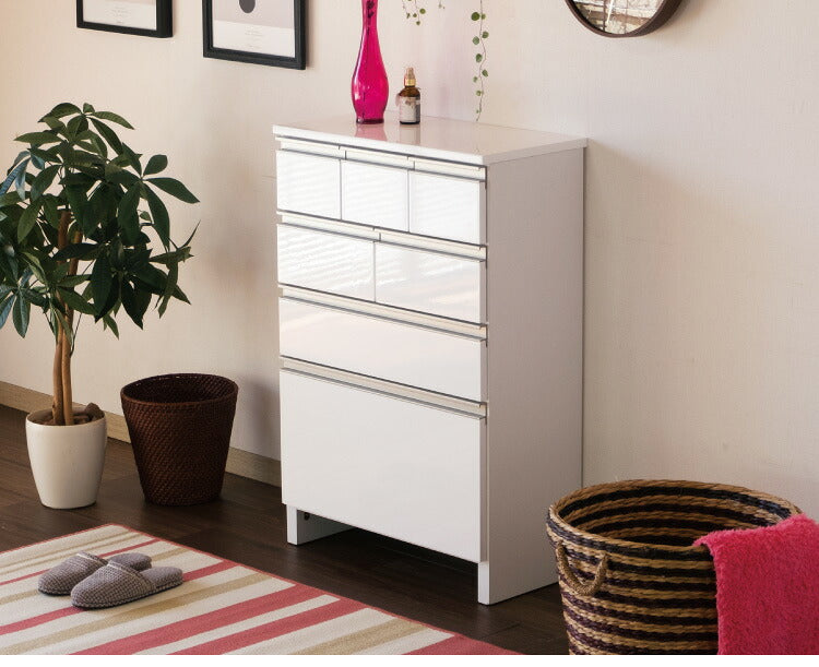 一生紀 サニタリーチェスト 完成品 4段 幅60 奥行30 高さ90 LILIA ランドリーチェスト 鏡面 ホワイト 白 スリム ランドリーラック ISSEIKI おしゃれ(代引不可)