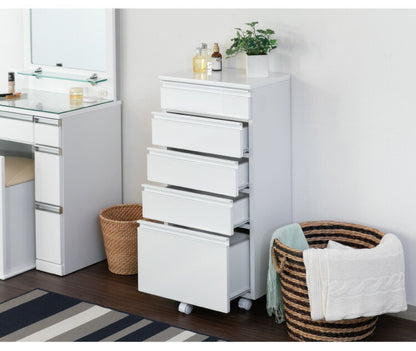 一生紀 サニタリーチェスト 完成品 幅45 奥行30 高さ90 DRITTO キャスター付き ランドリーチェスト 鏡面 ホワイト 白 スリム ランドリーラック ISSEIKI おしゃれ(代引不可)