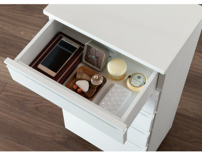 一生紀 サニタリーチェスト 完成品 幅45 奥行30 高さ90 DRITTO キャスター付き ランドリーチェスト 鏡面 ホワイト 白 スリム ランドリーラック ISSEIKI おしゃれ(代引不可)