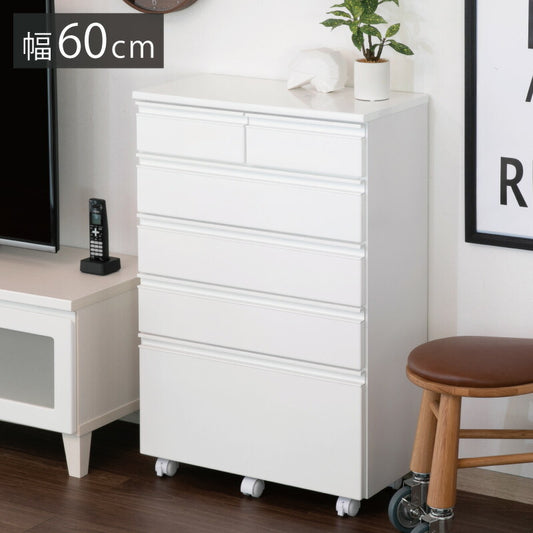一生紀 サニタリーチェスト 完成品 幅60 奥行30 高さ90 DRITTO キャスター付き ランドリーチェスト 鏡面 ホワイト 白 スリム ランドリーラック ISSEIKI おしゃれ(代引不可)