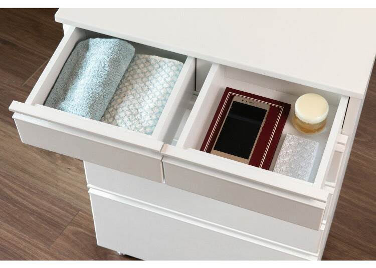 一生紀 サニタリーチェスト 完成品 幅60 奥行30 高さ90 DRITTO キャスター付き ランドリーチェスト 鏡面 ホワイト 白 スリム ランドリーラック ISSEIKI おしゃれ(代引不可)