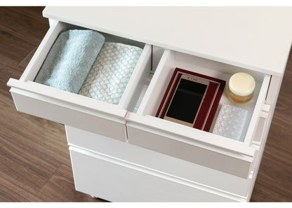 一生紀 サニタリーチェスト 完成品 幅60 奥行30 高さ90 DRITTO キャスター付き ランドリーチェスト 鏡面 ホワイト 白 スリム ランドリーラック ISSEIKI おしゃれ(代引不可)