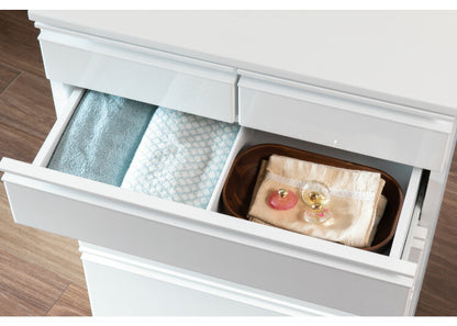 一生紀 サニタリーチェスト 完成品 幅60 奥行30 高さ90 DRITTO キャスター付き ランドリーチェスト 鏡面 ホワイト 白 スリム ランドリーラック ISSEIKI おしゃれ(代引不可)