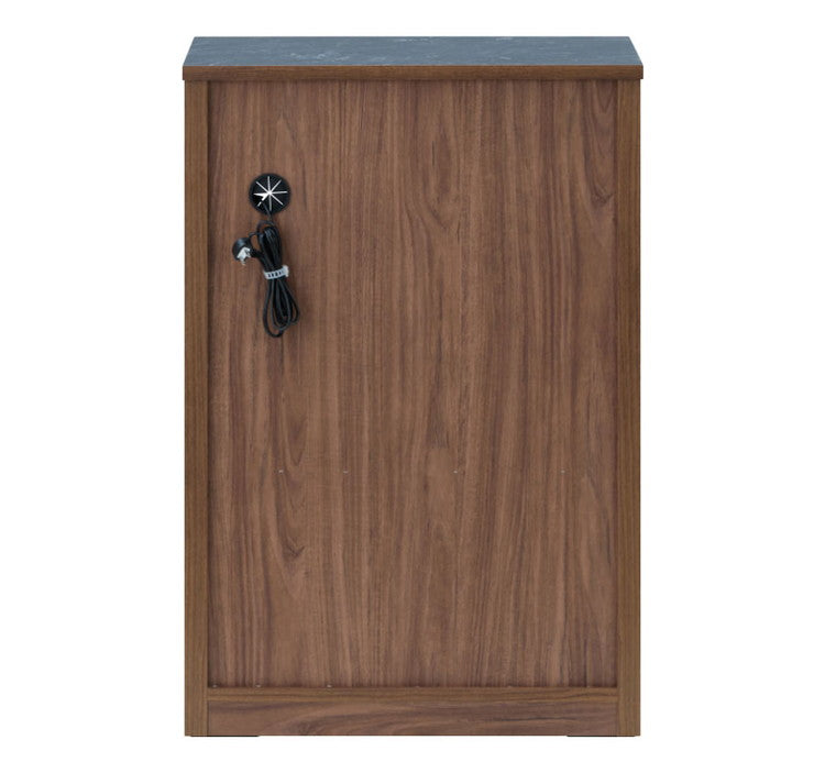 一生紀 AULIA レンジ台 完成品 組み合わせキッチン収納 メラミン 大理石柄 ウォルナット オイル仕上げ フルスライドレール スライド棚 レンジラック コンパクト 北欧 モダン ISSEIKI(代引不可)