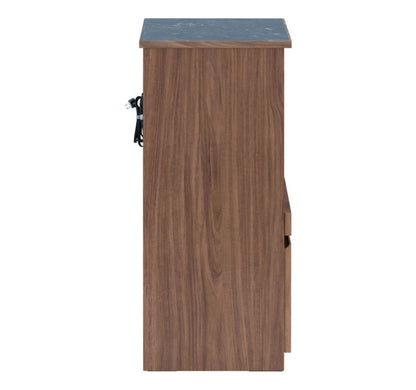 一生紀 AULIA レンジ台 完成品 組み合わせキッチン収納 メラミン 大理石柄 ウォルナット オイル仕上げ フルスライドレール スライド棚 レンジラック コンパクト 北欧 モダン ISSEIKI(代引不可)