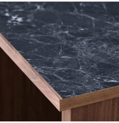 一生紀 AULIA レンジ台 完成品 組み合わせキッチン収納 メラミン 大理石柄 ウォルナット オイル仕上げ フルスライドレール スライド棚 レンジラック コンパクト 北欧 モダン ISSEIKI(代引不可)