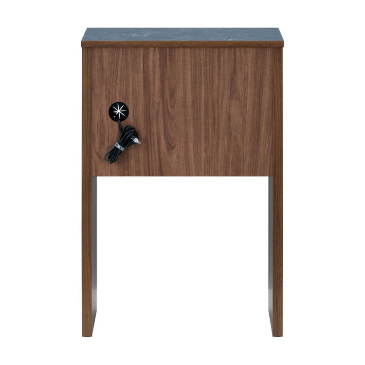 一生紀 AULIA ごみ箱上ラック 完成品 組み合わせキッチン収納 メラミン 大理石柄 ウォルナット オイル仕上げ フルスライドレール 引き出し オープンラック コンパクト 北欧 モダン ISSEIKI(代引不可)