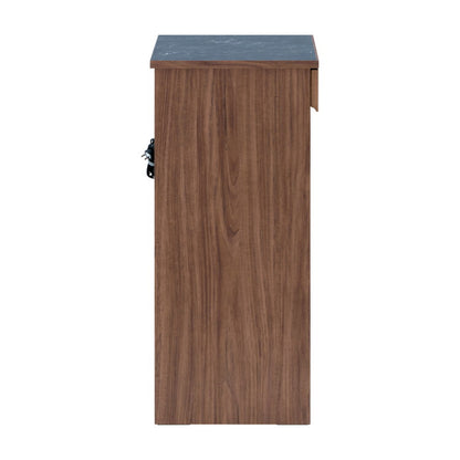 一生紀 AULIA ごみ箱上ラック 完成品 組み合わせキッチン収納 メラミン 大理石柄 ウォルナット オイル仕上げ フルスライドレール 引き出し オープンラック コンパクト 北欧 モダン ISSEIKI(代引不可)