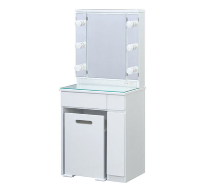 一生紀 女優ドレッサー 幅60 完成品 ledライト付き 3面鏡 egal dresser スツール付き 大容量 収納 棚 引き出し 白 ホワイト 化粧台 鏡台 シンプル 北欧 おしゃれ isseiki(代引不可)
