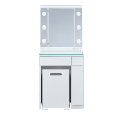 一生紀 女優ドレッサー 幅60 完成品 ledライト付き 3面鏡 egal dresser スツール付き 大容量 収納 棚 引き出し 白 ホワイト 化粧台 鏡台 シンプル 北欧 おしゃれ isseiki(代引不可)