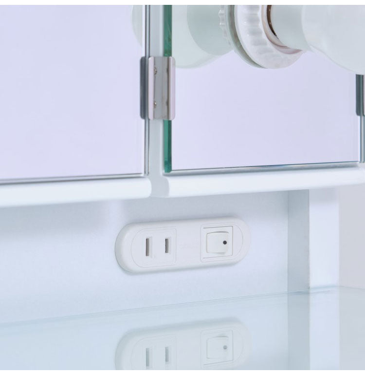 一生紀 女優ドレッサー 幅80 完成品 ledライト付き 3面鏡 egal dresser スツール付き 大容量 収納 棚 引き出し 白 ホワイト 化粧台 鏡台 シンプル 北欧 おしゃれ isseiki(代引不可)