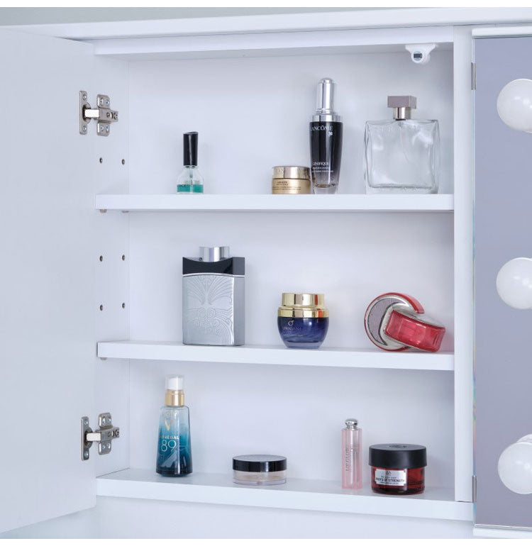 一生紀 女優ドレッサー 幅80 完成品 ledライト付き 3面鏡 egal dresser スツール付き 大容量 収納 棚 引き出し 白 ホワイト 化粧台 鏡台 シンプル 北欧 おしゃれ isseiki(代引不可)