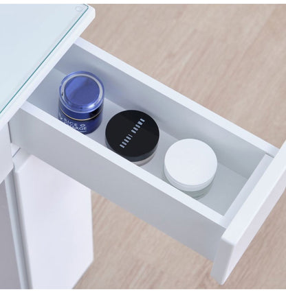 一生紀 女優ドレッサー 幅80 完成品 ledライト付き 3面鏡 egal dresser スツール付き 大容量 収納 棚 引き出し 白 ホワイト 化粧台 鏡台 シンプル 北欧 おしゃれ isseiki(代引不可)