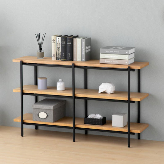 一生紀 ラック 完成品 3段 幅120 PUSTA オーク材 オイル仕上げ おしゃれ シェルフ オープンラック カウンター下収納 高さ70 棚 ヴィンテージ シンプル ディスプレイラック 北欧 ISSEIKI(代引不可)