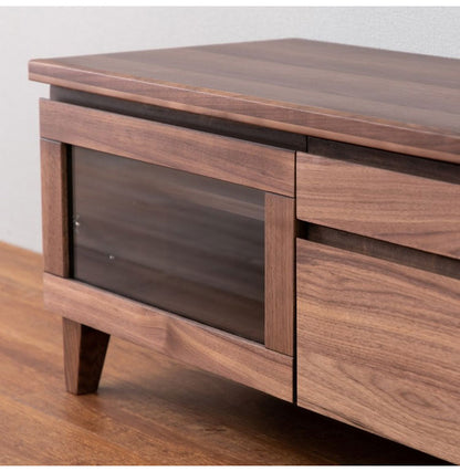 一生紀 テレビ台 完成品 幅150 FLOCK 天然木 オイル仕上げ テレビボード ローボード TV台 TVボード 扉 引き出し 収納 配線コード穴 レトロモダン 北欧 おしゃれ ISSEIKI(代引不可)