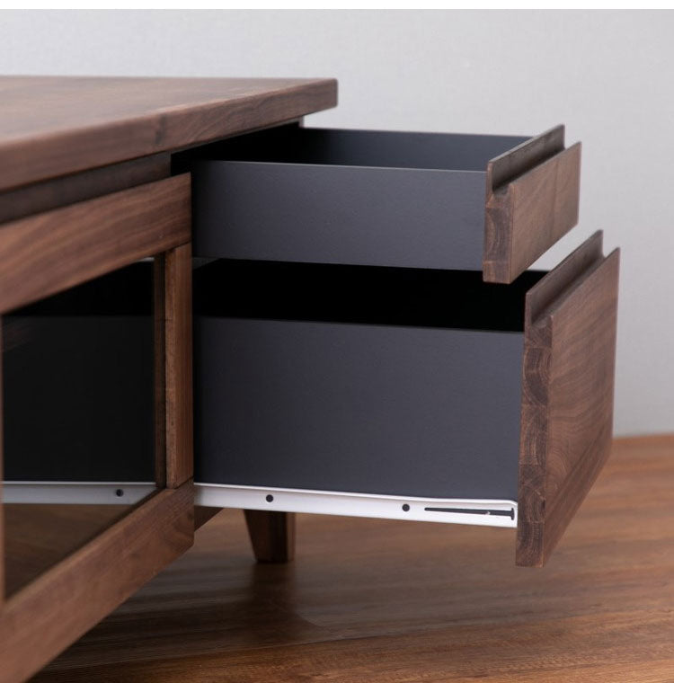 一生紀 テレビ台 完成品 幅150 FLOCK 天然木 オイル仕上げ テレビボード ローボード TV台 TVボード 扉 引き出し 収納 配線コード穴 レトロモダン 北欧 おしゃれ ISSEIKI(代引不可)