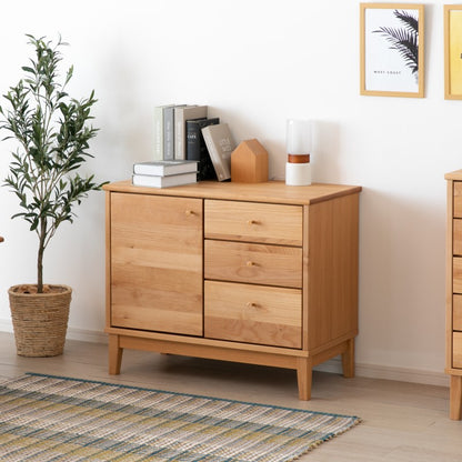 一生紀 キャビネット 幅80 FORTO 完成品 フォルト アルダー無垢材 ルーター収納 モデム収納 リビングボード オイル仕上げ 脚付き タンス 箪笥 扉 収納 天然木 無垢 北欧 ISSEIKI おしゃれ(代引不可)