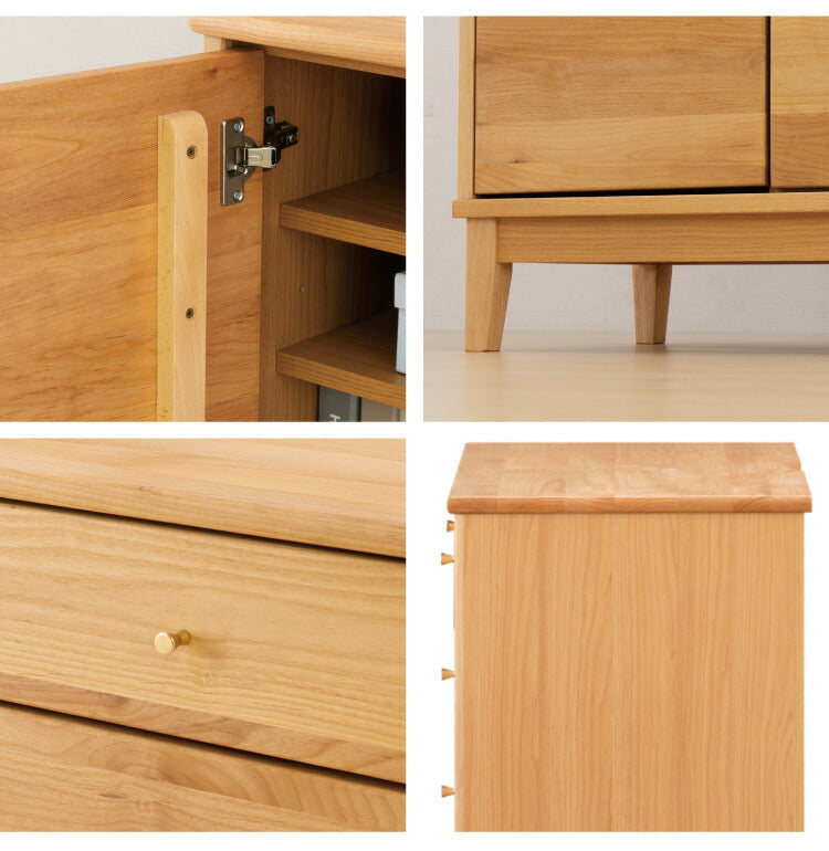 一生紀 キャビネット 幅80 FORTO 完成品 フォルト アルダー無垢材 ルーター収納 モデム収納 リビングボード オイル仕上げ 脚付き タンス 箪笥 扉 収納 天然木 無垢 北欧 ISSEIKI おしゃれ(代引不可)